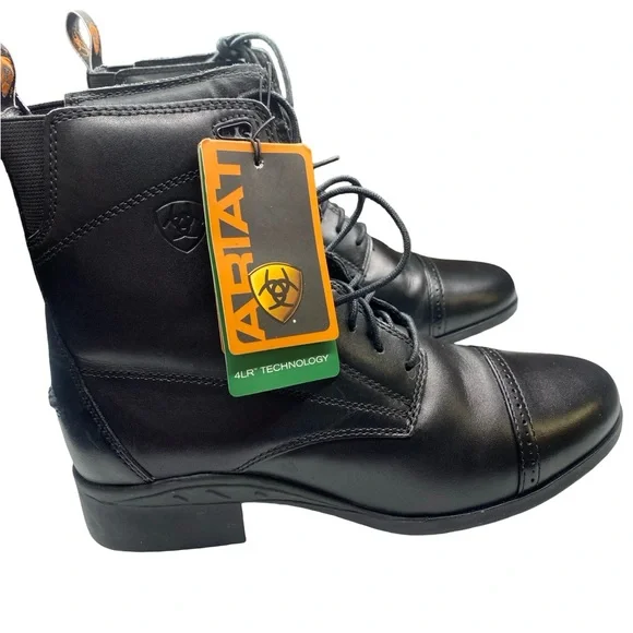 Ariat Black Leather Women's Combat Riding Boots - Picture 5 of 9